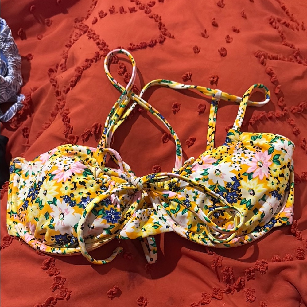 Time and Tru Yellow and White Bikini Swimwear